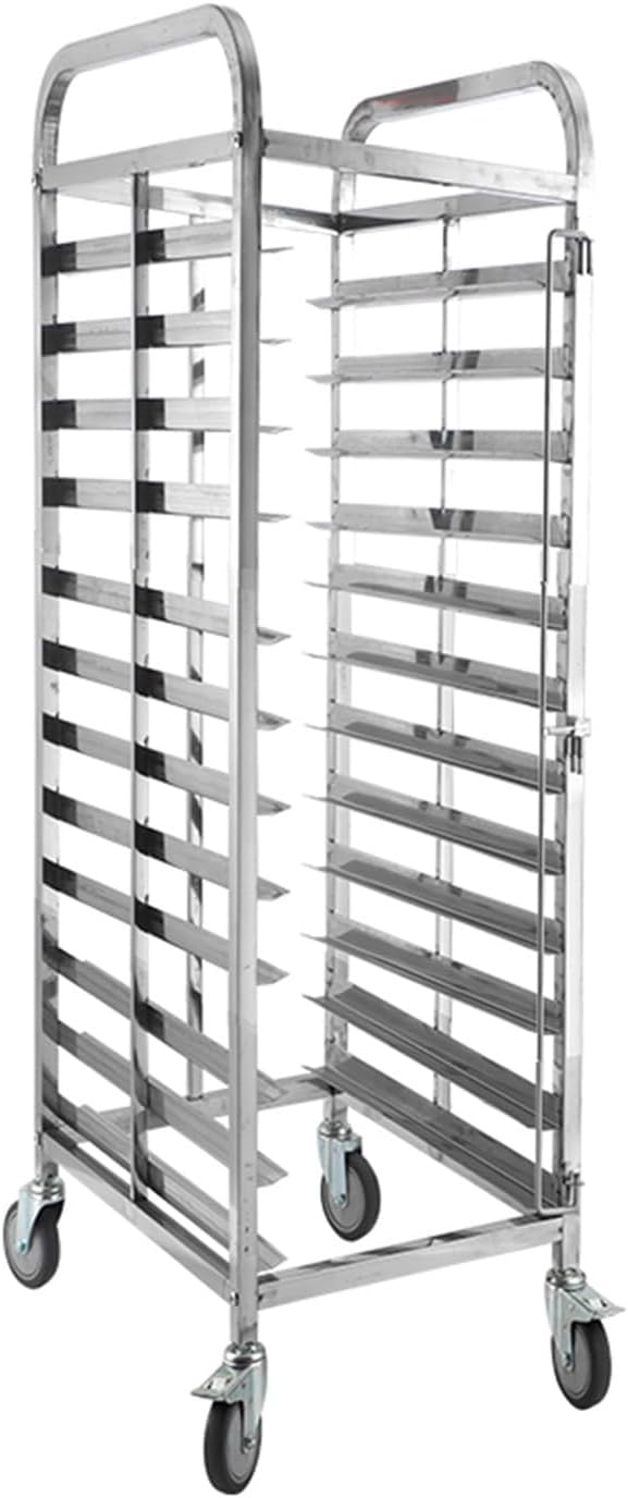 Quick Rack for Baking PansCommercial Kitchen Bread Baking Pan Rack on 4 Wheels - 12 Layer 150x62x46cm Perfect for Bakeries Restaurants and Food Service Operations
