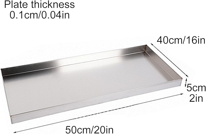 Durable 304 Stainless Steel Universal Water Tray Rustproof Collection Tray for Water &amp Oil Air Conditioning Condenser (50x40cm/20x16in) Easy to Clean &amp Maintain