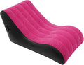 Air Mattress Bed S-Shape Inflatable Sofa with Pump Inflatable Chair Air Couch Flocked Surface Waterproof Portable Blow Up Bed for Camping Lounge Beds for Afternoon Rest (Pink)