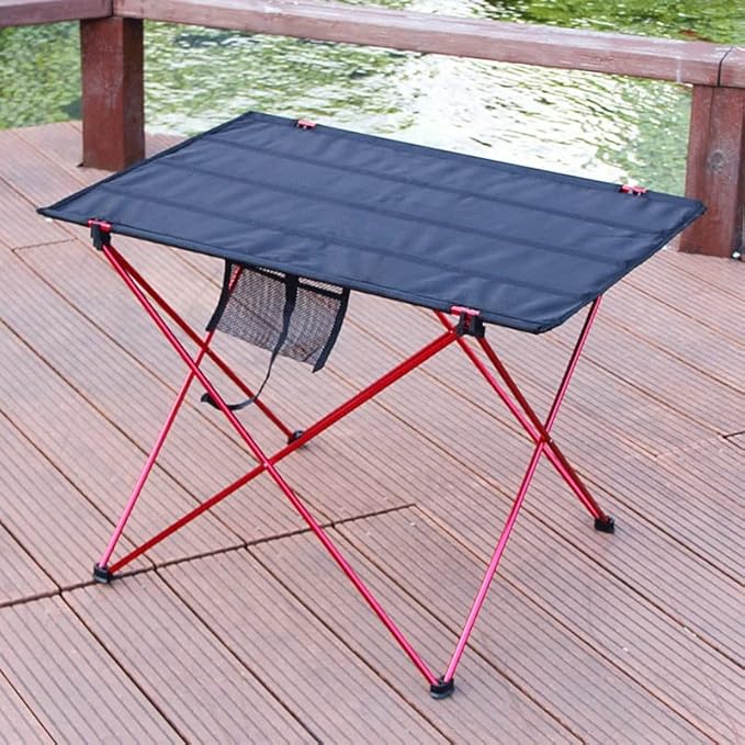 Portable Folding Table Camping Outdoor Furniture Computer Bed Table Light Folding Table (D 72cm*55cm*52.5cm)