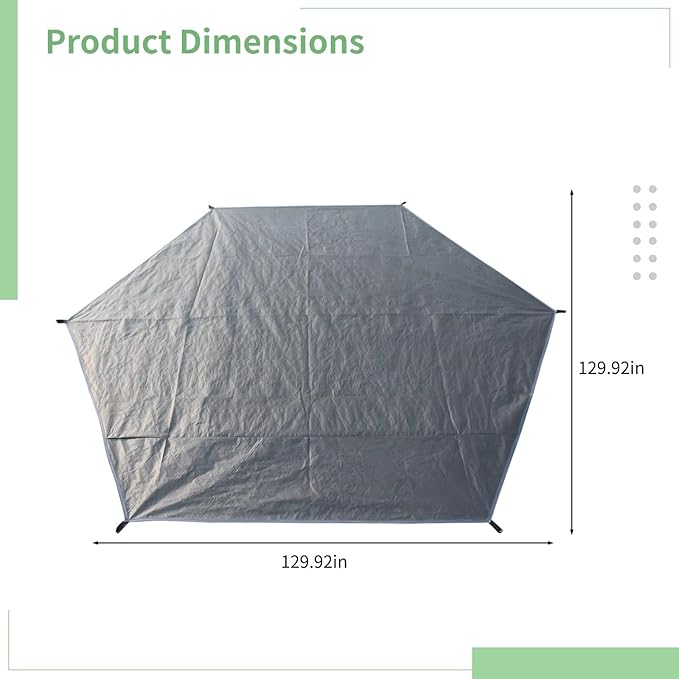 Large Octagonal Camping Tarp Floor Mat Waterproof Pe Sheet With Tie Strings 129.9 For Large Tents And Outdoor Use