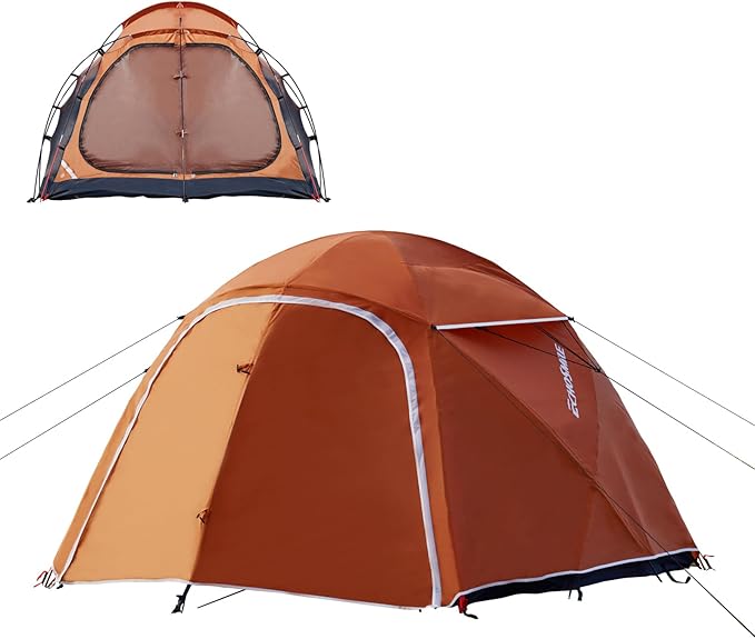 EchoSmile Tents for Camping Waterproof Windproof Tent with Multi-Pole 3-5 Person Spacious Dome Tent with Expandable Space for Shoes Packs &amp Wet Items Easy Setup Tent for Camping &amp Hiking