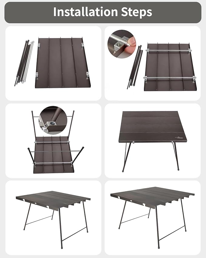 Flexifold Ultralight Aluminum Camping Table Portable Folding Camping Table Small Outdoor Side Table with Carry Bag for Outdoor Cooking Picnic Camp Beach Travel