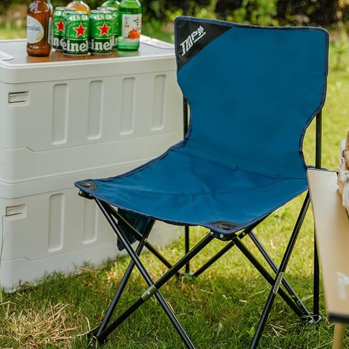 Outdoor Folding Chair Camping Chair Picnic Chair Portable Stool Beach Chair Fishing Chair Camping Supplies(Blue41 * 41 * 65cm)