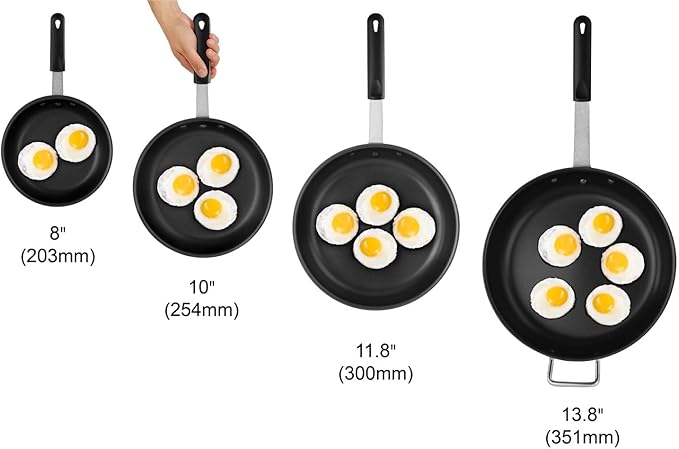 New Star Foodservice 10-Inch Nonstick Aluminum Fry Pan with Heat-Resistant Handle Sleeve 2.0-Inch Depth