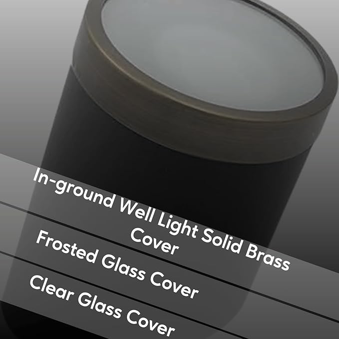 In-Ground Well Light Fixture Starter Kit – Fixture Housing with Solid Brass Louvered Trim Cover – Includes Adjustable Gimbal Clear Lens &amp Socket (Open Window Well Light Cover Only)