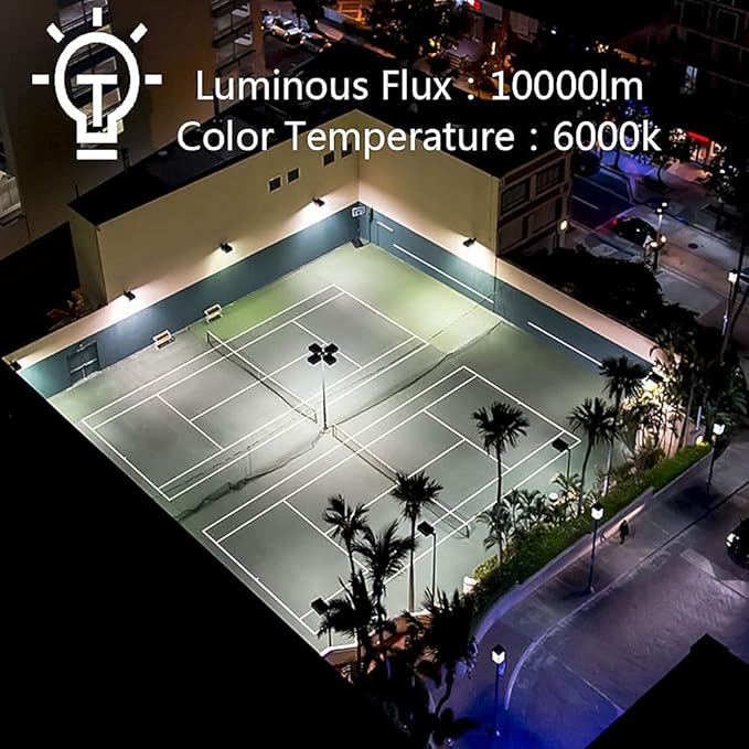 3 Pack 100W LED Flood Light Outdoor10000LM Super Bright Exterior Security Lights6000K Daylight White Work LightIP66 Waterproof Outside Floodlights Lighting for Backyard Yard Stadium House