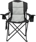 35 * 22 * 41in Black Grey Camping Chair Steel Pipe Oxford Cloth
