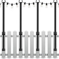 4 Pack String Light Poles5 Ft Light Poles for Outside String LightsOutdoor Lights Pole with ForkMetal Poles Stand for Patio Deck Backyard (5FT 4 Pack)