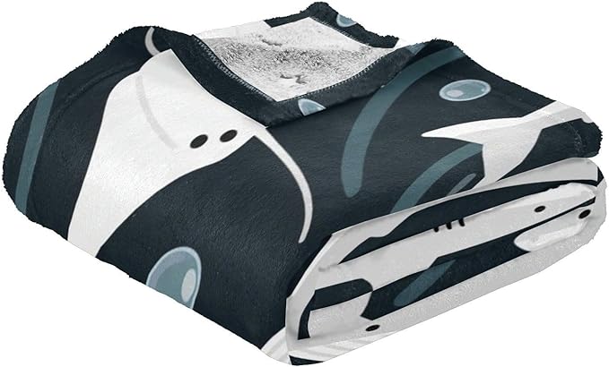 Blankets For Couch Childish Shark Animal Dark Blue Girl Throw Blanket 50x70