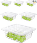 6 Pack Food Pan with Lids1/6 Size Shatterproof Stackable Plastic Hotel Food Pan for Party Catering Home kitchens Meal Prep-40°F to 212°F (1.1QT(1.1L) 1/6 size 2.5 deep)