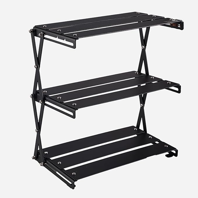 Folding Metal Aluminum Alloy Storage Rack Folding Shelf Storage Display Rack Desktop Storage Rack Camping Storage Rack