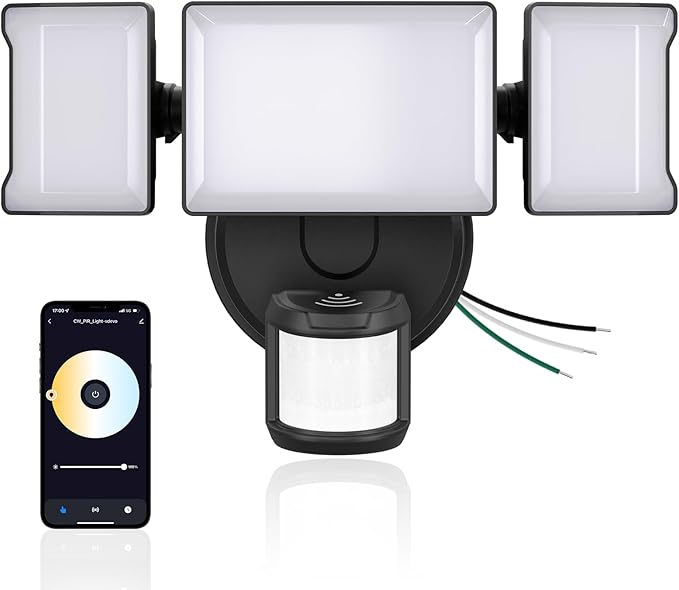Olafus 65W Smart LED Flood Light Outdoor with Motion Sensor 6500LM 2700K-6500K WiFi Security Light Works with Alexa/Google Motion Detector Lights with App Control IP65 Floodlight Outside (Black)
