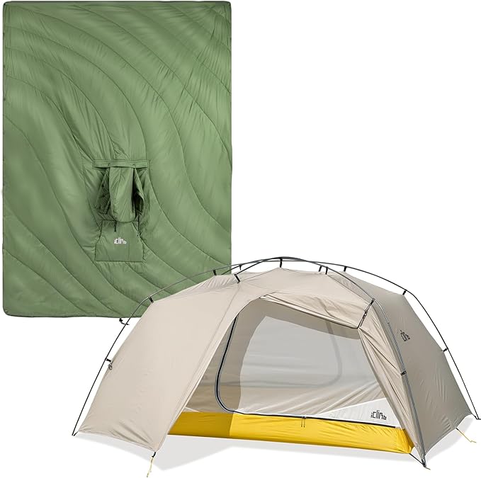 iClimb 1 Ultralight 3 Season Tent and 1 Hooded 3M Thinsulate Insulation Warm Blanket Ultralight Compact for Adults Outdoor Camping Backpacking Hiking