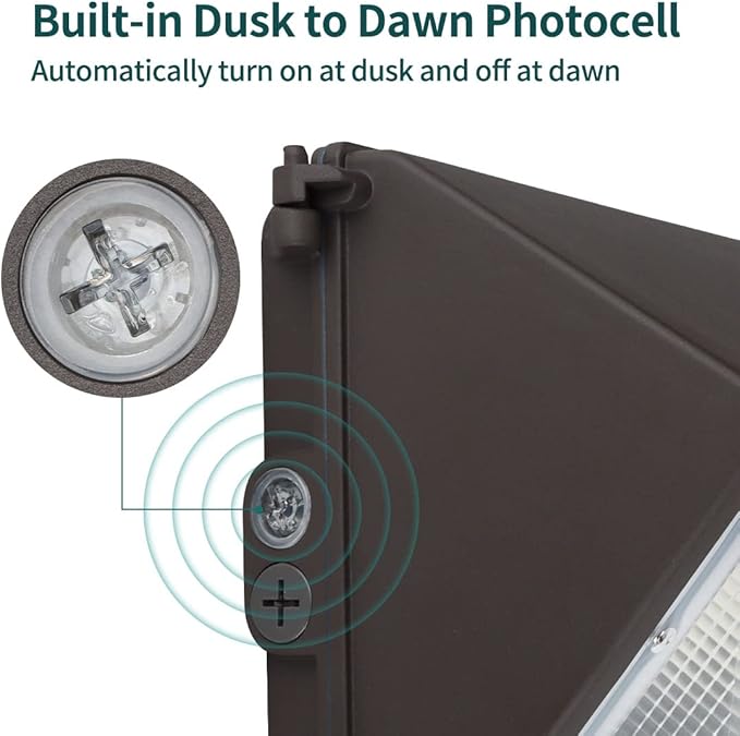 kadision 100W LED Wall Pack with Dusk to Dawn Photocell 13000lm (350W MH Equiv.) 5000K 100-277V Commercial Grade Waterproof Outdoor Wall Pack LED Lighting ETL Listed