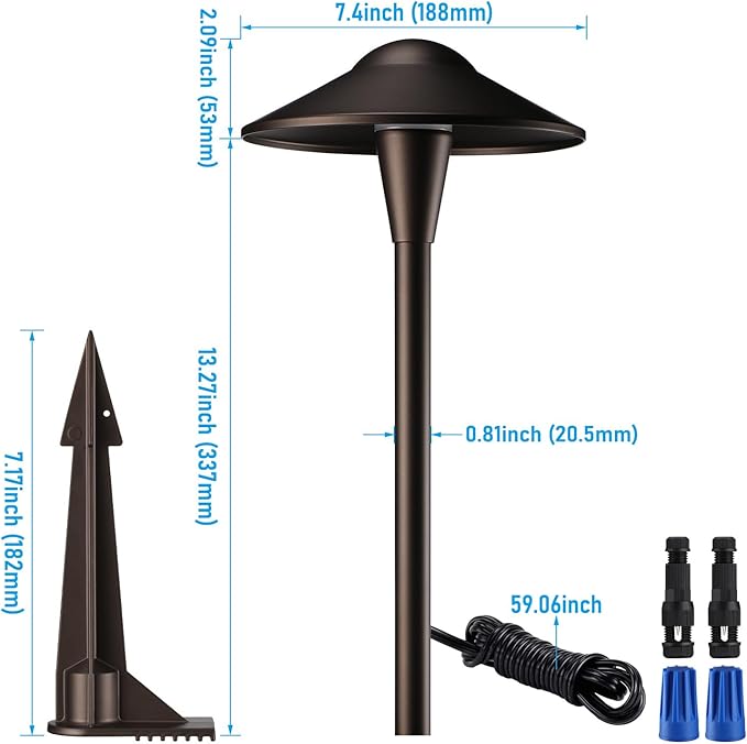 LEONLITE Update 5CCT Low Voltage Pathway Lights LED Landscape Path Lights 1800/2700/3000/4000/5000K Saucer Head 12-24V AC/DC IP65 Outdoor Walkway Light Oil Rubbed Bronze Aluminum Pack of 6