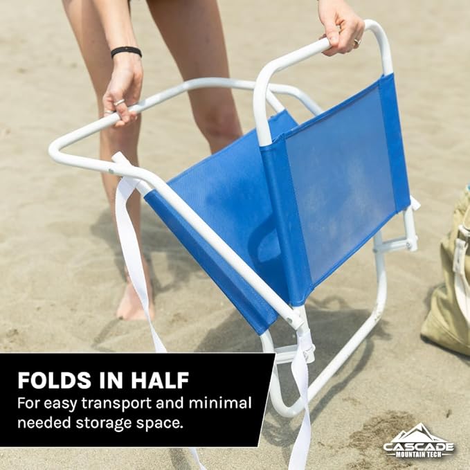 Cascade Mountain Tech Low Profile Beach Chair One Size Blue