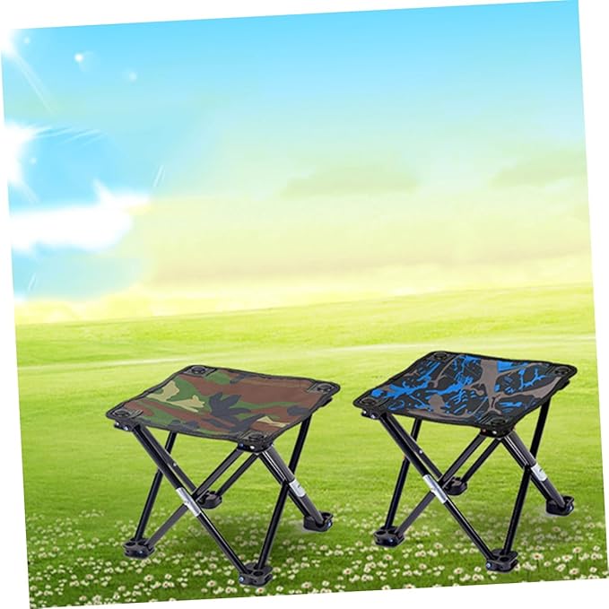 Happyyami Camouflage Folding Stool Portable Fishing Chair Sturdy Outdoor Gear Camping Seat Large Size