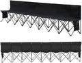 Yaheetech Portable &amp Folding 8 Seats Sports Bench Outdoor Sits Team Sideline Soccer Bench Waterproof w/Side Bag - Black