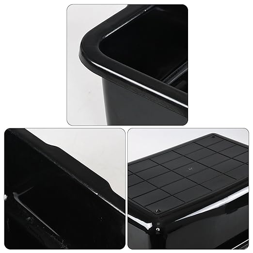4 Pack Large Commercial Bus Boxes 35 L Plastic Utility Bus Tote Black