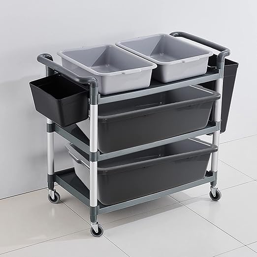 Kiddream 34 Liters Large Commercial Bus Tubs Plastic Bus Box Trays Set of 4