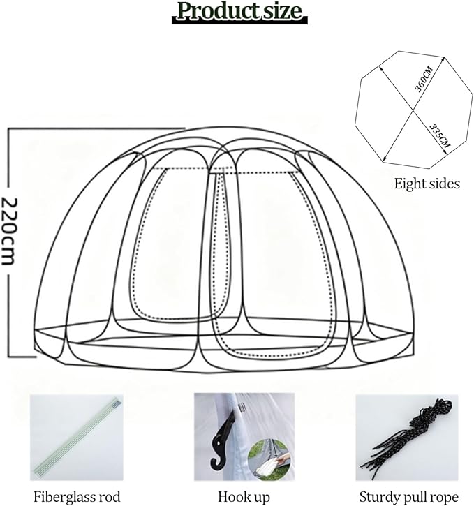 Pop Up Bubble Tent Large Camping Shelters for 6-8 Person Instant Igloo Tent with Carry Bag 360° Panoramic Light Transmission All Weather Pod for Fishing &amp Outdoor Events