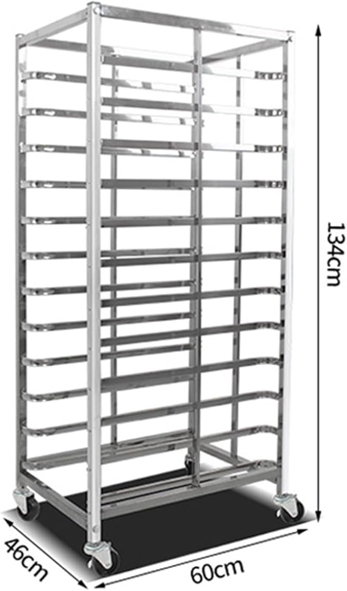 Quick Rack for Baking PansHeavy Duty Stainless Steel Bakery Bun Pan Rack Commercial Cooling Trolley for Pizza &amp Bread Dough Trays Durable Metal Drying Rack Ideal for Professional Baking