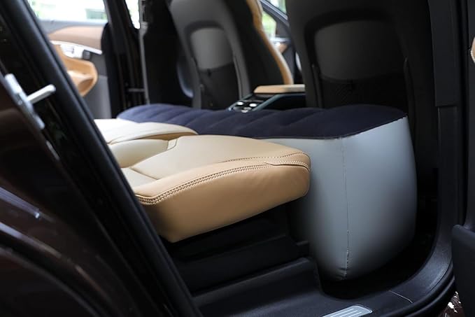 Inflatable Car Air Mattress Back Seat Bed with Air Pump Universal Back Seat Gap Filler Pad Extender for SUV Camping Sleeping Travel Rest