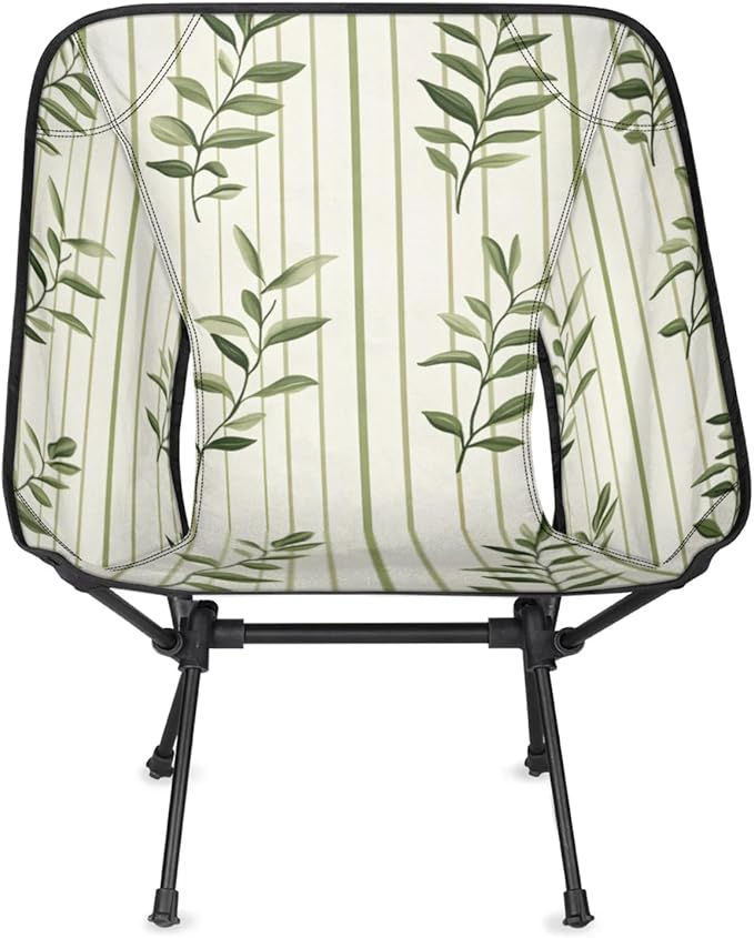 Honeybaby Folding Camping Chair Leaves Stripes Camping Chairs Lightweight Portable Chair Outdoor Foldable Chairs for Camping Travel Picnic Beach Hiking