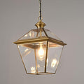 Milaii Copper Brass Outdoor Pendant Light 16.5 H Large Lantern Hanging Light Fixtures Waterproof Porch Light Outdoor Chandelier for Patio Entryway