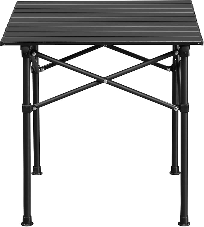 Folding Camping Square Table Portable Beach Table for 2-4 Persons Ultralight Collapsible Tables with Carry Bag Outdoor Camp Tables for Travel Hiking Backyard BBQ PartyLoads 220 Lbs 20x20 InBlack