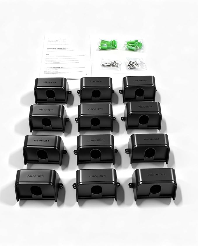 ASAHOM Wall-Mount Enclosure Kit for Govee Permanent Outdoor Lights 2（Model: H705B H705C H705D H705E H705F） and Wall Mount Enclosure Kit for ASAHOM S1070 S1080 Permanent Outdoor Light Black