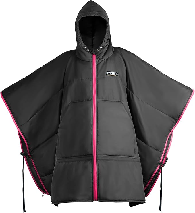 Camping Blanket Poncho Large Wearable Blankets 75 x 55 inch Cape Windproof &amp Water-Repellent Portable &amp Warm for Outdoor Sports Travel Car