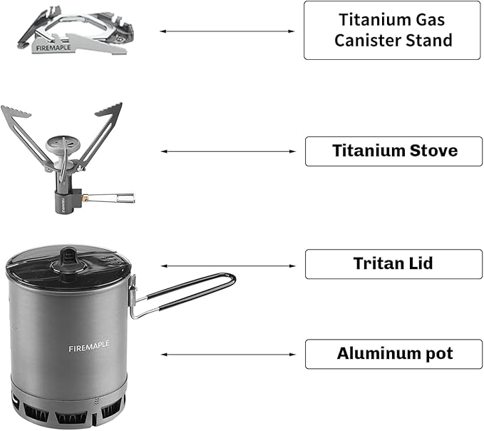 Fire-Maple Petrel Quickboil Pro Ultralight Cooking System – Compact &amp Fast-Boiling Backpacking Stove Pot Set Ideal for Hiking Solo Camping Travelling Hunting Trips etc | FMC-G3