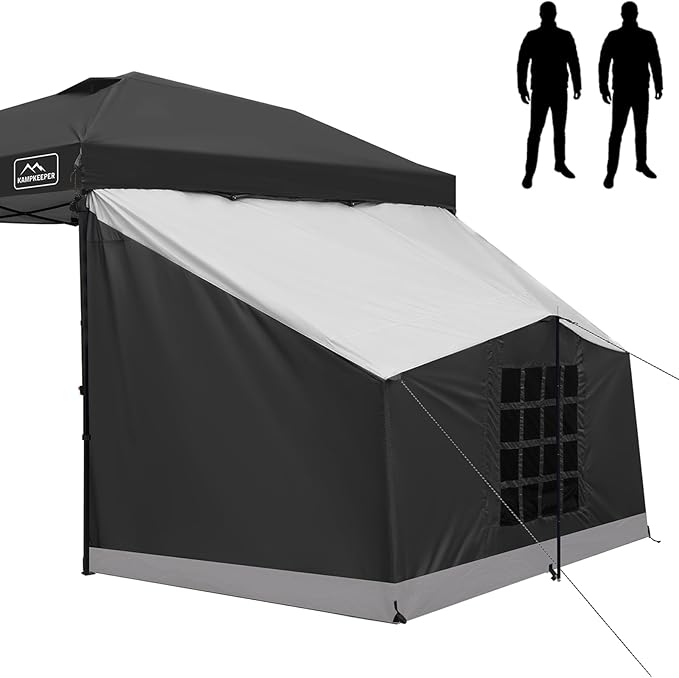 KAMPKEEPER 2 Person Canopy Side Tent Camping Tent for 10x10 Canopies Easy Up Cube Tents Gazebo Room with Mesh Window for Camping Storage Events(Canopy Not Included)