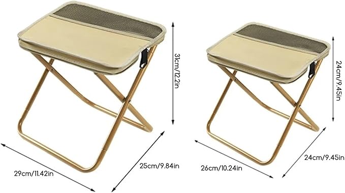 Foldable Backpack Stool Portable Small Mazar Satchel Pen Bag Camping Lightweight Outdoor Folding ChairCompatible For Fishing Travel(Beige L No Strap)