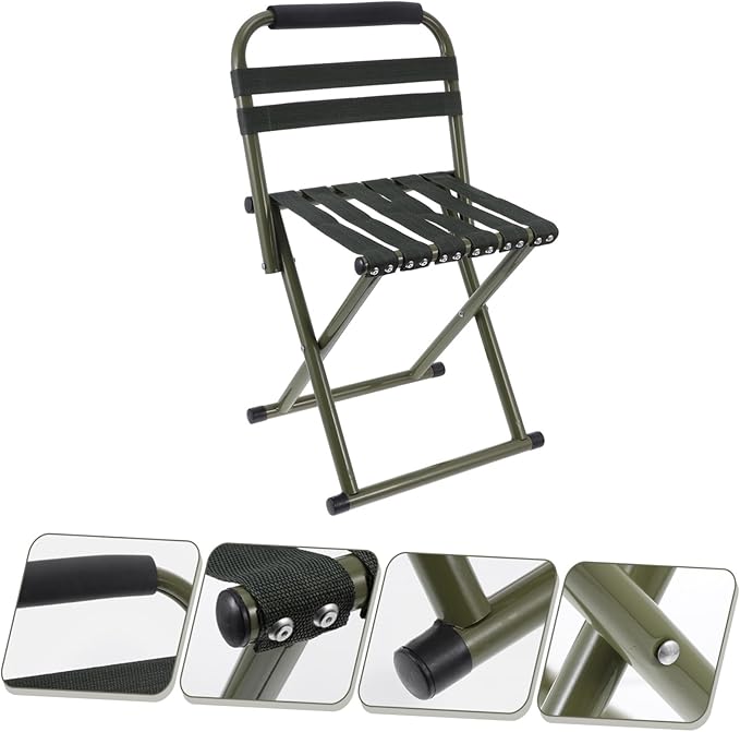 Totority 1pc Outdoor Portable Folding Chair Backrest Lightweight Camping Stool for Fishing and Picnics and Compact Design Green Easy to Carry