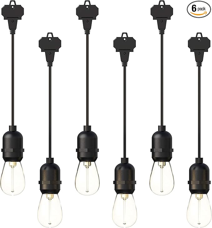 GOODSMANN Low Voltage Outdoor String Lights 6PK LED Replacement Hanging Light Bulbs 12V AC 2W Weatherproof Vintage Bulbs for Decorative Patio Festival Gecoration - Warm White
