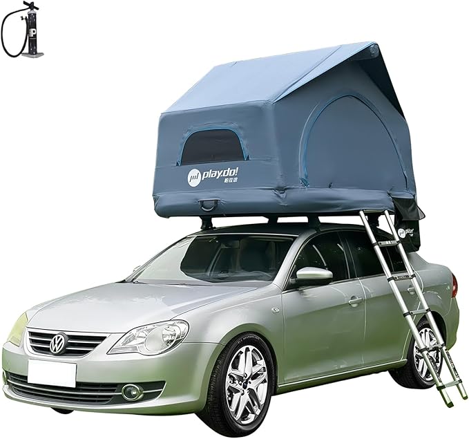 2 Person Inflatable Car Roof Top Tent with Pump4 Season Waterproof and Sun Resitant Camping Dome Roof Top Tents Camping Tent for SUV Truck and Universal CarsEasy Setup