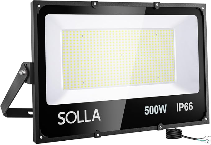 SOLLA LED Flood Light Outdoor 500W 50000lm Daylight White 6000K 2750W Equivalent Super Bright IP66 Waterproof LED Arena Lights Commercial Lighting Floodlight for BackyardStadiumFields110-265V