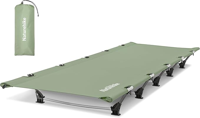 Naturehike GreenWild Camping Cot Ultralight Folding Backpacking Cot 60-Second Easy Set-Up Supports 330lbs Portable Camping Bed for Adults for Camping Hiking Travel Home