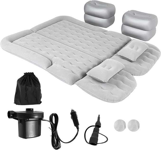 SUV Inflatable Mattress Flocked PVC Thickened Car Bed Anti-Fall and Anti-Collision Inflatable Bed Long-Distance Travel Camping Mattress 72-Hour Air Leakage Test