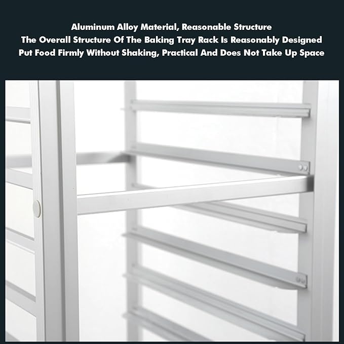 Quick Rack for Baking Pans18-Tier Bakery Rack Cover - Durable Aluminum Baking Pan Storage Quick Assembly for Home Ideal for Food Service Bakeries &amp Restaurants Space-Saving Design