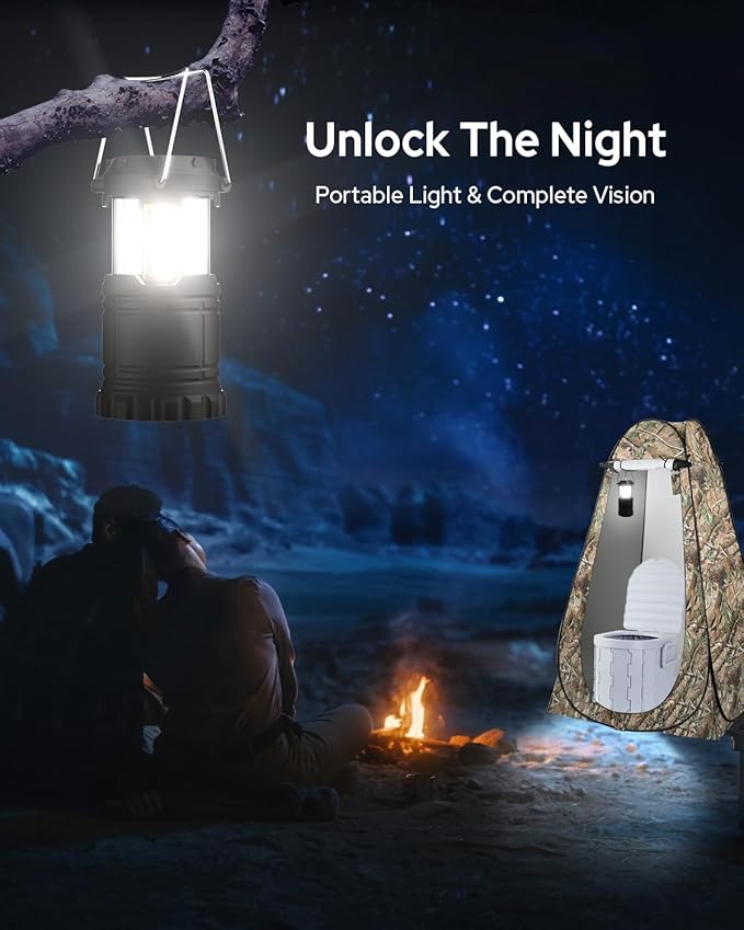 Portable Toilet Kit Camping Toilet with Pop-Up Privacy Tent and Poo Gel Toilet Bags Washable Portable Outdoor Showers Changing Rooms
