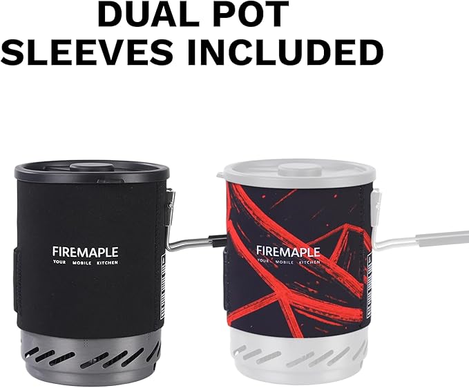 Fire-Maple Fixed Star 1 Pro Backpacking &amp Camping Stove System | Upgraded Foldable Handle | Portable Pot &amp Jet Burner Set for Hiking Trekking &amp Emergency Use