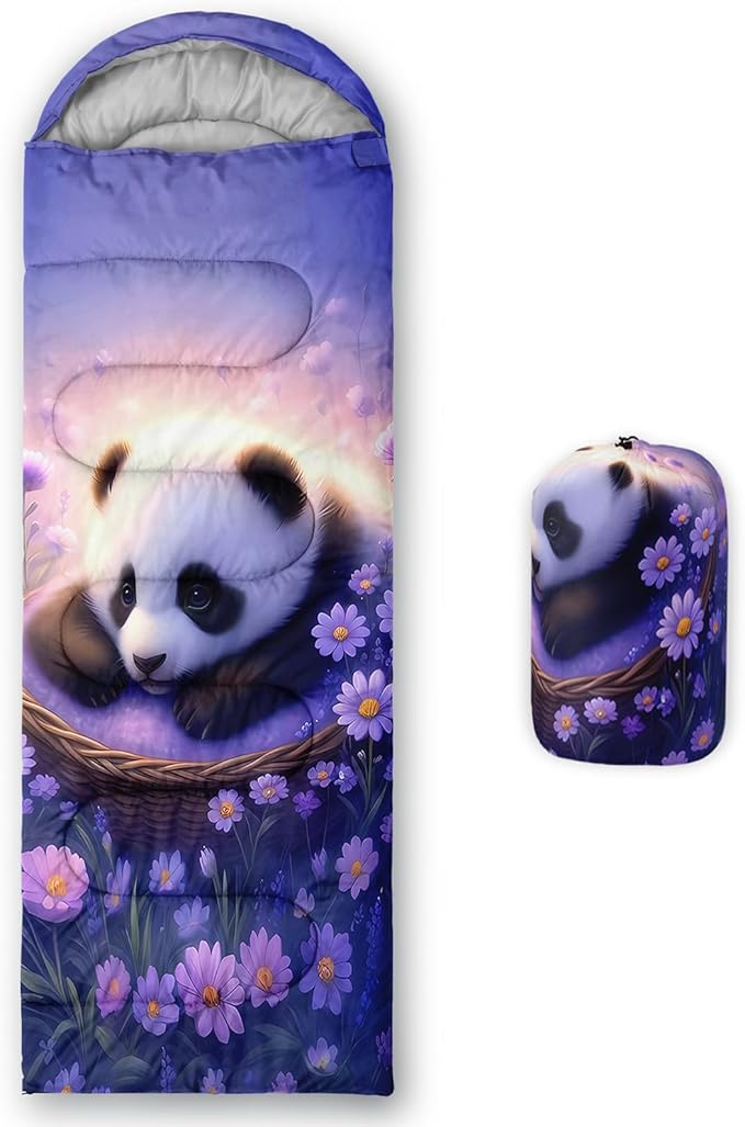AILONEN Cartoon Camping Sleeping Bag for Boys Girls AdultsLightweight &amp Waterproof3 Season Warm &amp Cold WeatherPortablePrinted Sleeping BagTravelingCampingHiking