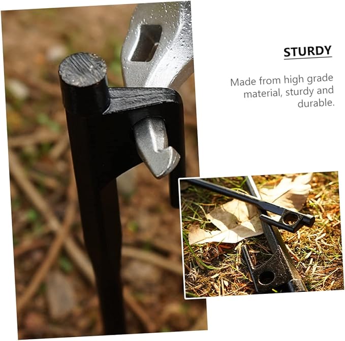TOYANDONA 8Pcs Cast Iron Tent Stakes Durable Pegs for Outdoor Camping Garden Use Ground Fixing with Smooth Tip for Easy Soil Insertion