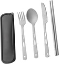 Alomejor Tableware Set Portable Fork Spoon Knife Chopsticks Cutlery Lightweight Camping Picnic Utensils
