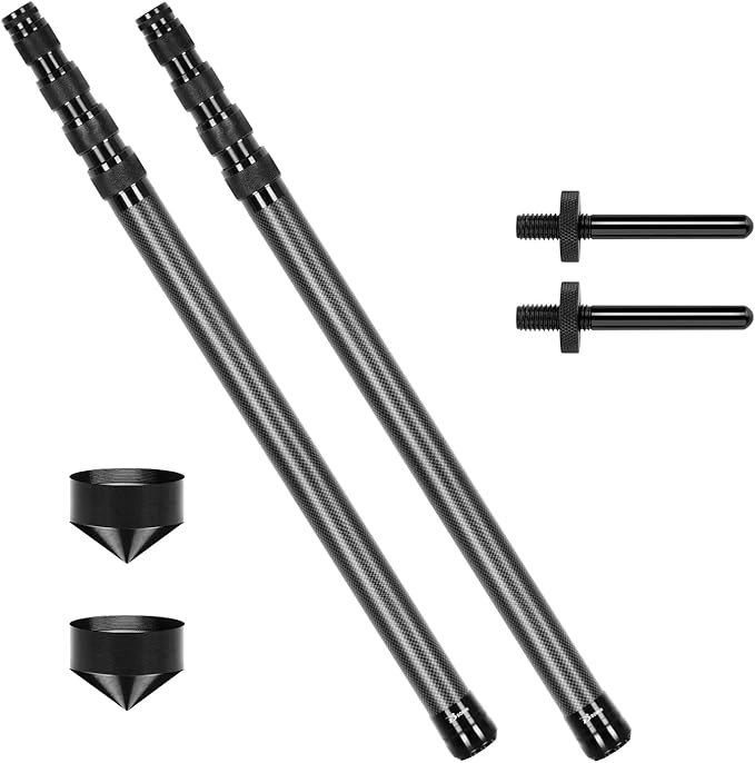 Telescopic Tarp Poles Canopy Adjustable Carbon Fiber Poles Set of 2 Portable &amp Lightweight Tent Tarps for Awning Camping Hiking 83