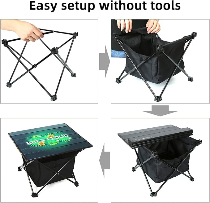 ROCK CLOUD Portable Camping Table Ultralight Aluminum Camp Table with Storage Bag Folding Beach Table for Camping Hiking Backpacking Outdoor Picnic Limited Edition Tabletop